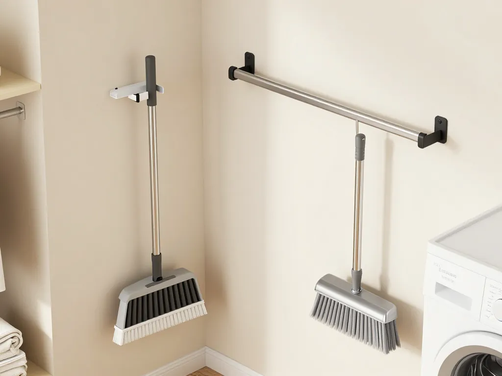Types accroche balai mural différents intérieurs