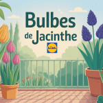 bulbes jacinthe lidl en pleine floraison sur balcon et jardin