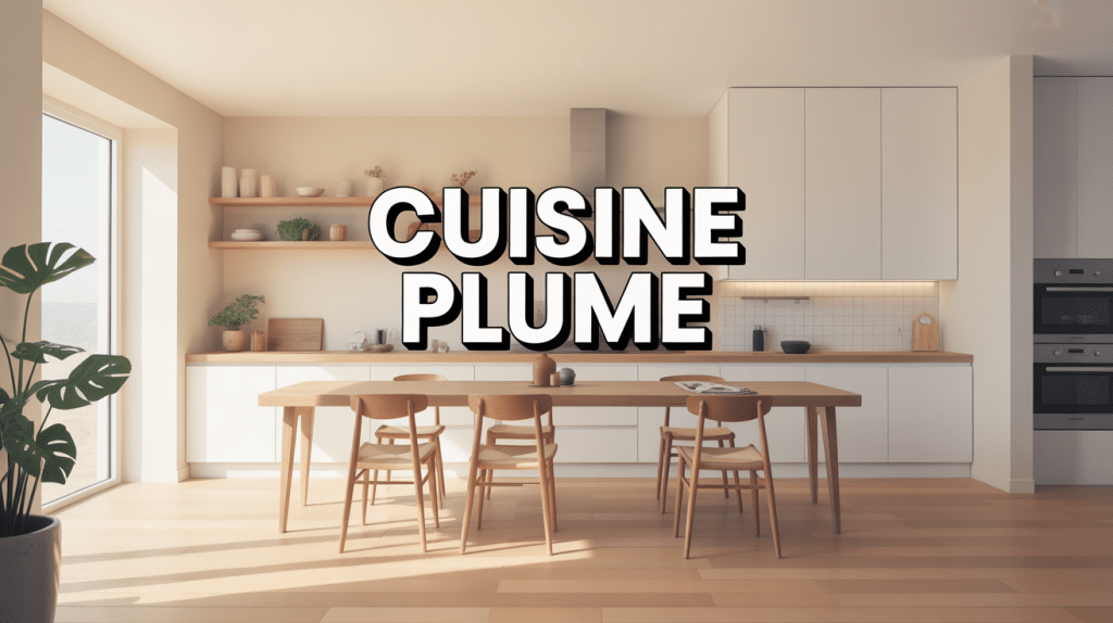 illustration cuisine plume style épuré lumineux