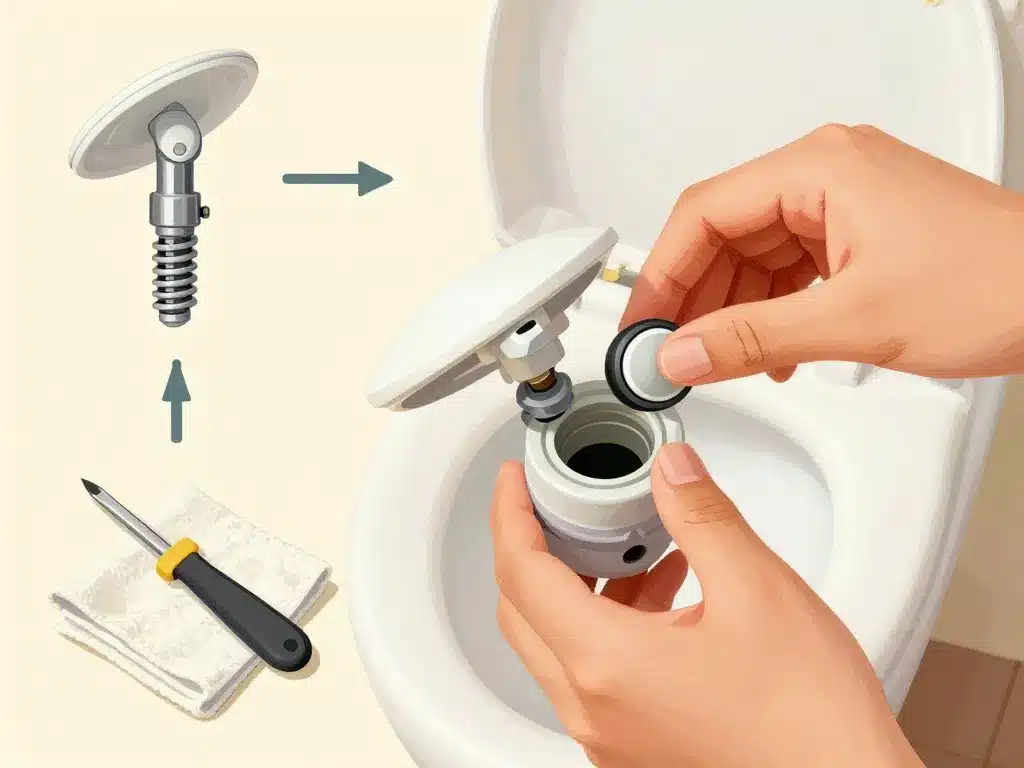 démonter chasse d'eau bouton poussoir guide étapes outils