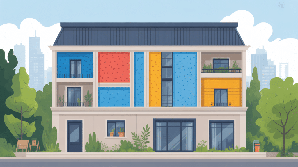 enduit sur polystyrène extérieur illustration façade