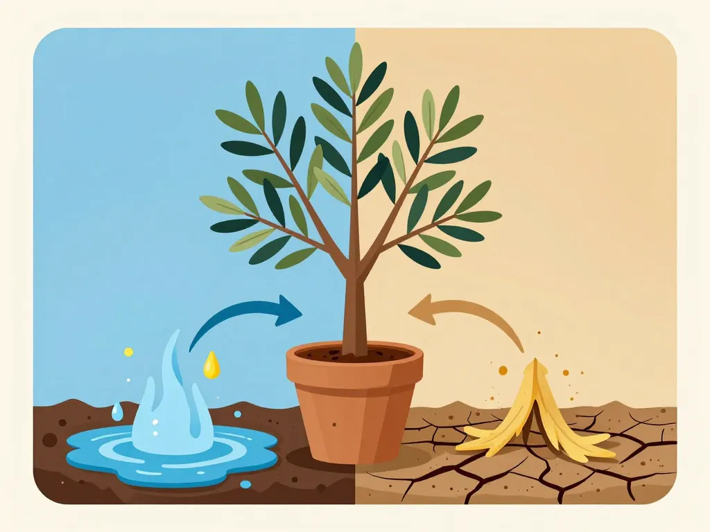 Diagramme arrosage sol feuille jaune olivier
