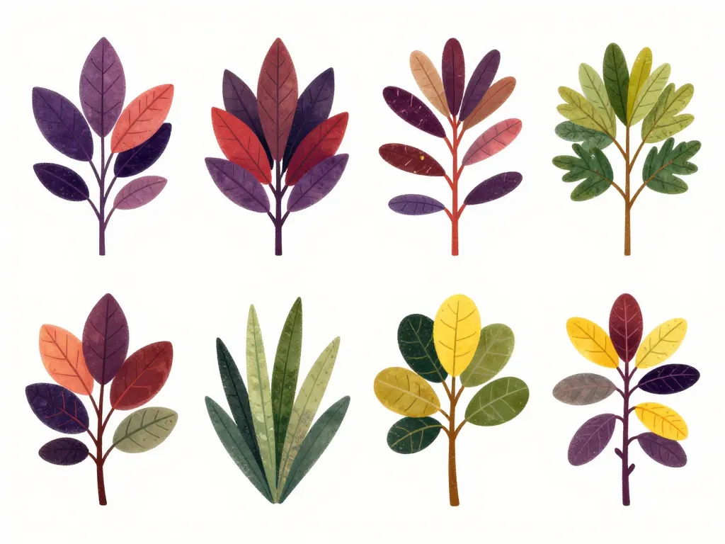 différentes feuilles de goutte de sang plante