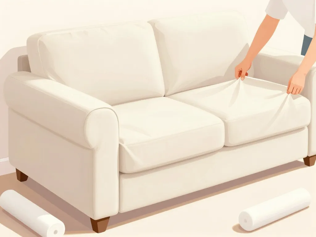 installation facile housse pour canapé 2 places avec accoudoirs