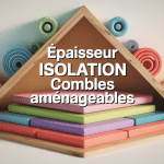 Coupe toiture illustrant isolation combles aménageables épaisseur optimale