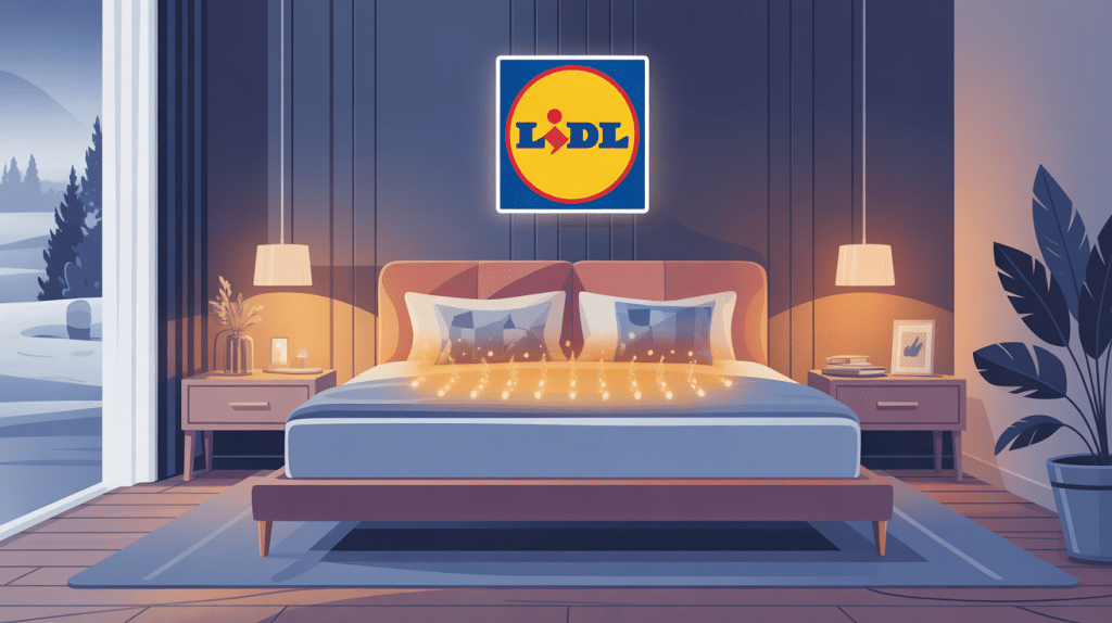 lidl surmatelas chauffant illustration lit moderne ambiance chaude