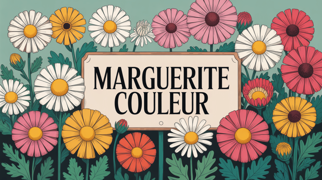 illustration marguerite couleur variétés en jardin