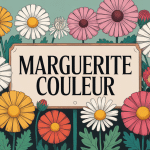 illustration marguerite couleur variétés en jardin