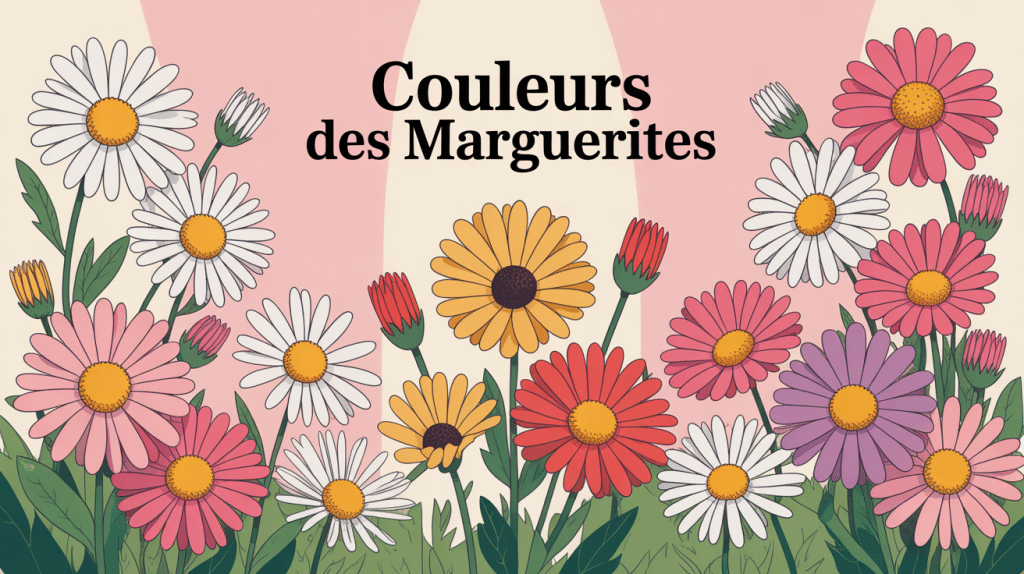 Illustration bouquet marguerite couleurs