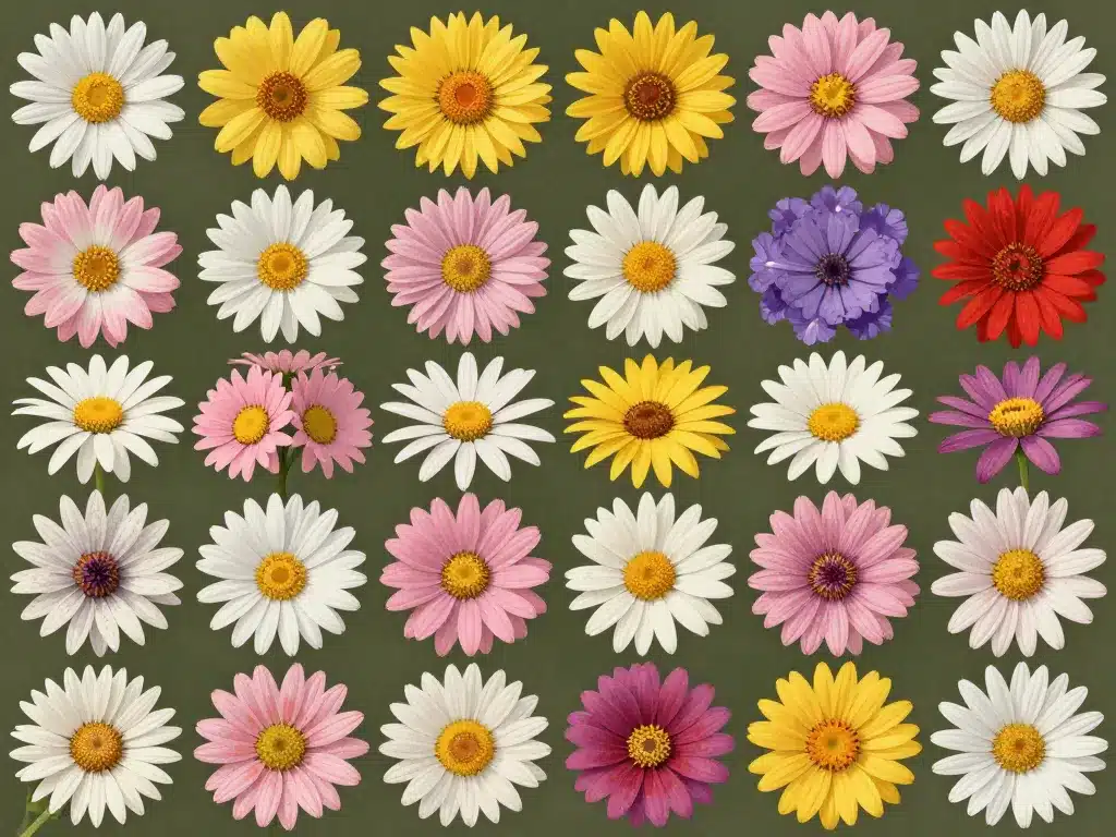 Variétés marguerite couleurs au jardin