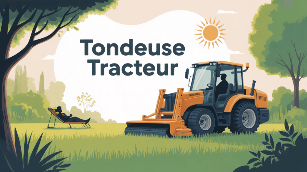 meilleur tondeuse tracteur sur grande pelouse avec soleil