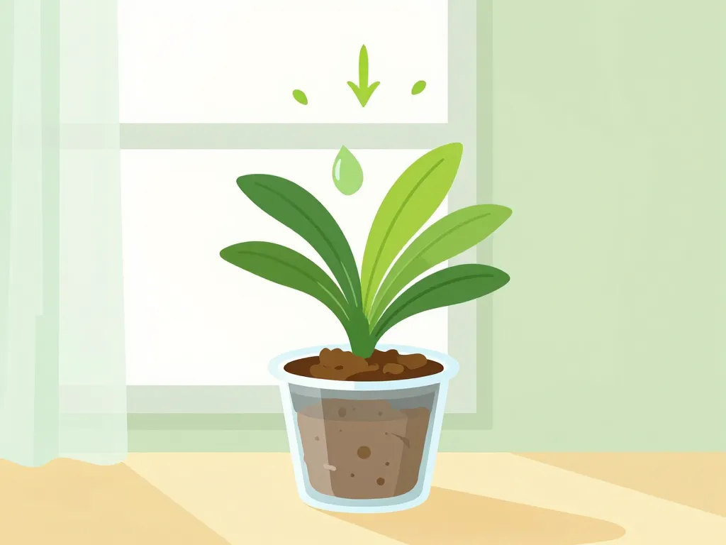 Noble dendrobium en pot transparent près de fenêtre lumineuse