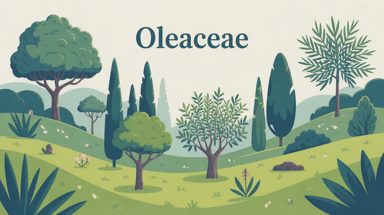 Vue d'ensemble oleaceae family arbres arbustes