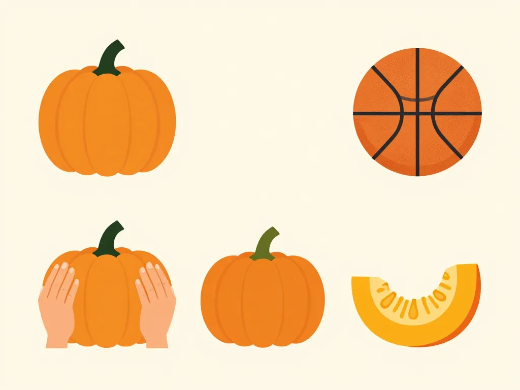 évaluer poid potiron avec main et objets de référence