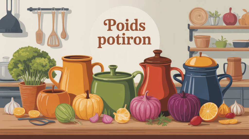 illustration de poid potiron différents sur une table