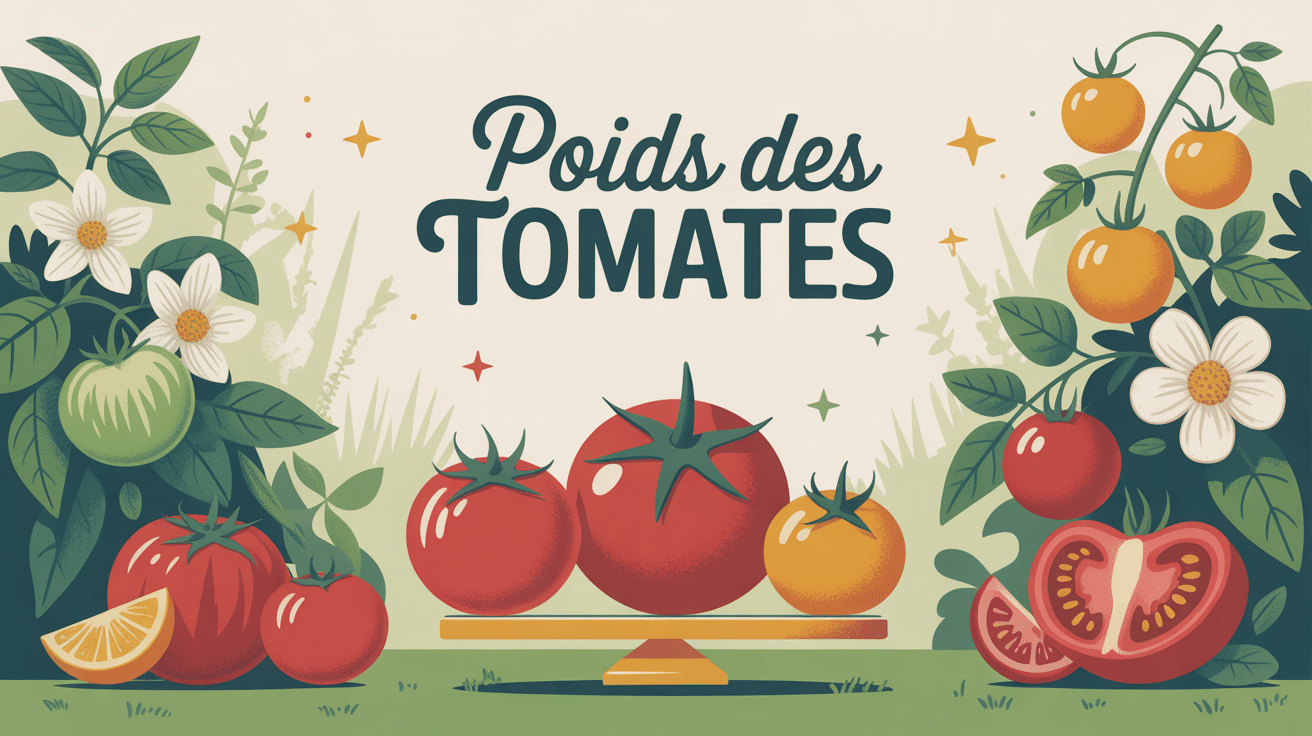 poid tomates différentes variétés sur balance jardin
