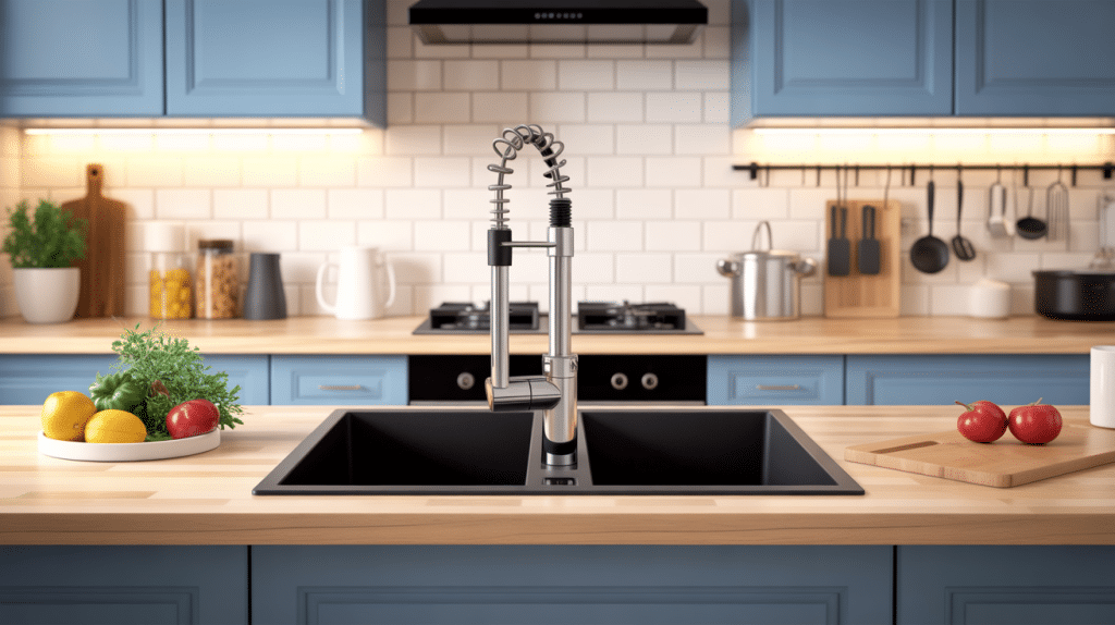 installation d'une prise encastrable plan de travail cuisine moderne