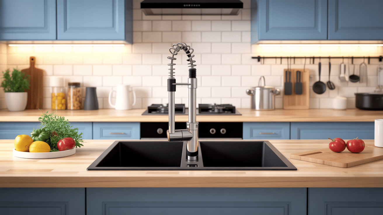 installation d'une prise encastrable plan de travail cuisine moderne