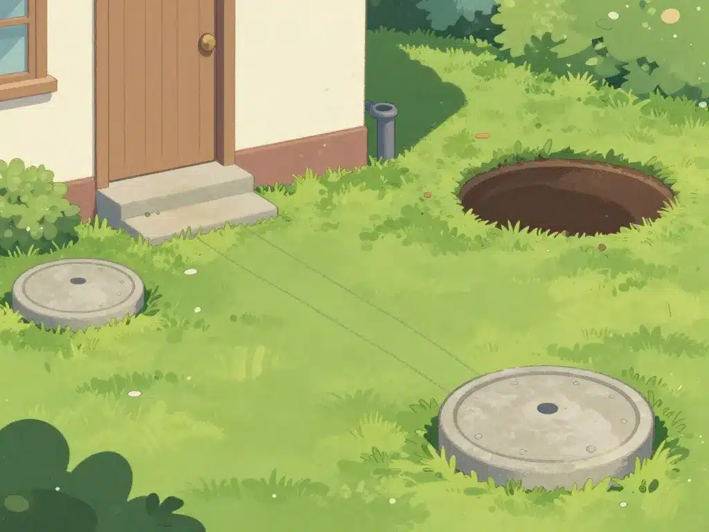 schéma fosse septique 1970 indices visuels jardin