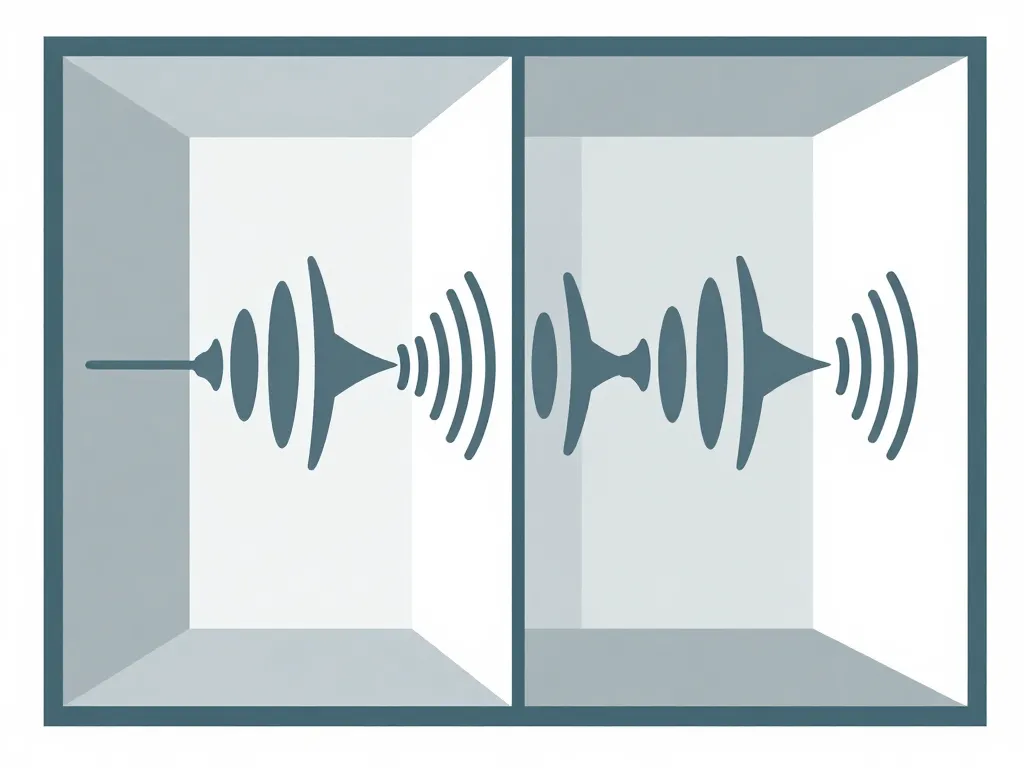 Diagramme propagation bruit isolation phonique mur mitoyen faible épaisseur