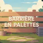 barrière en palettes en bois recyclé dans un jardin