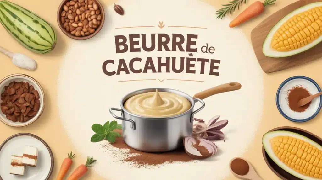 Pot de beurre de cacahuète avec ingrédients sucrés et salés