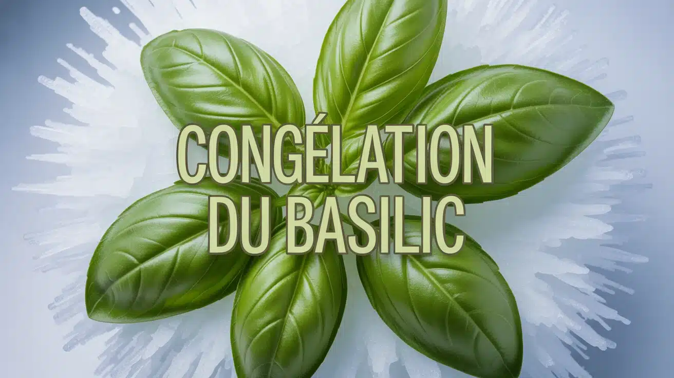 Illustration congélation du basilic feuilles vertes fraîches