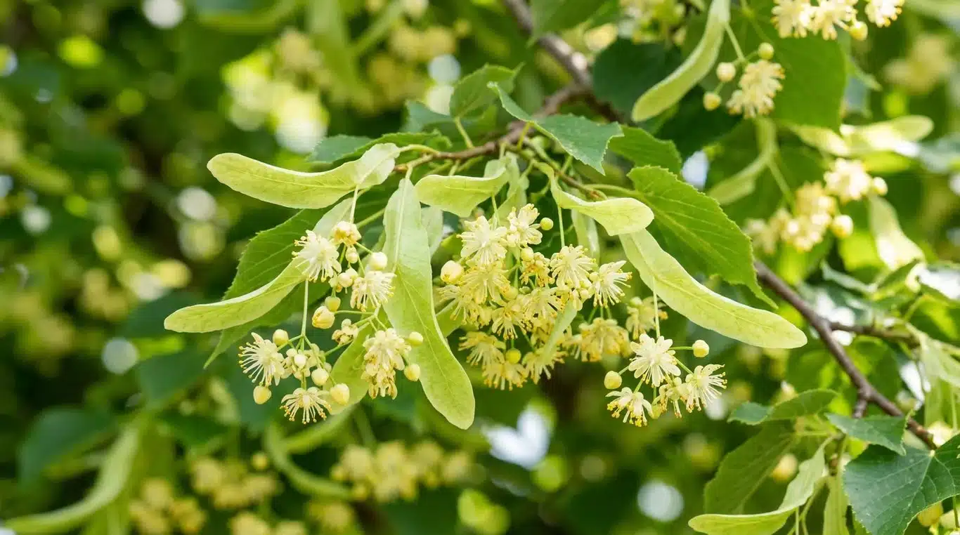 Fleurs de tilleul et bractées au stade optimal de récolte