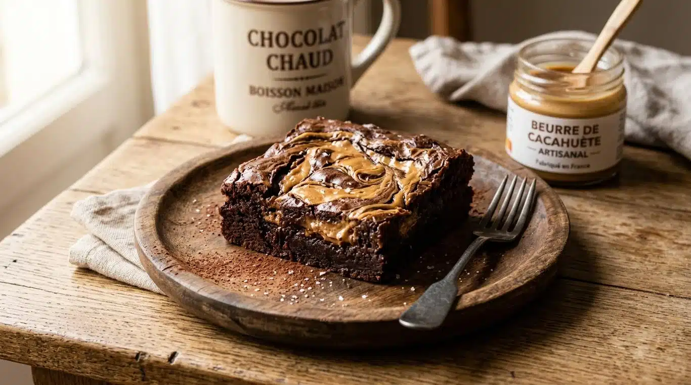Brownie fondant au beurre de cacahuète