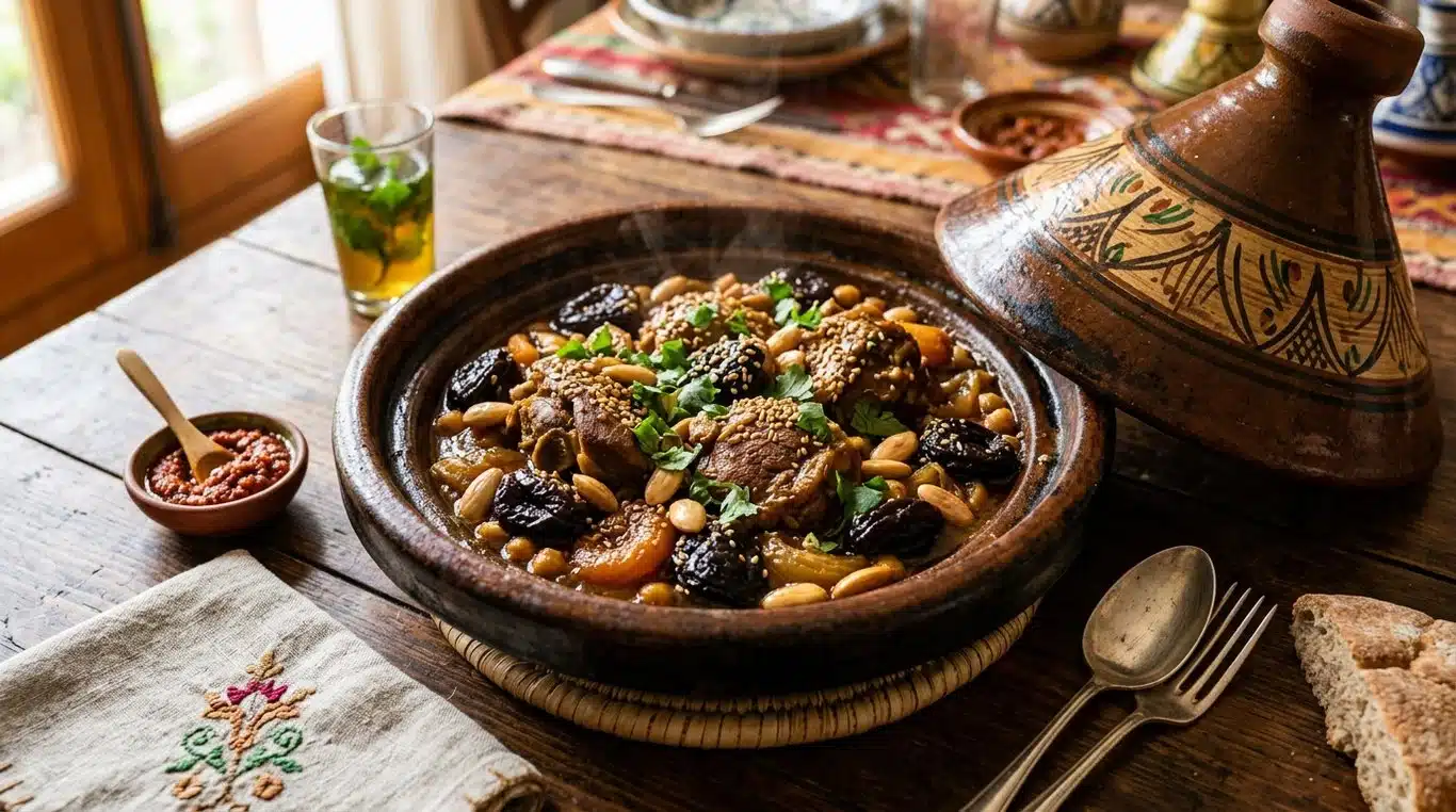 Tajine d'agneau aux pruneaux et amandes