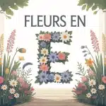 Illustration vectorielle fleurs en E dans un jardin harmonieux