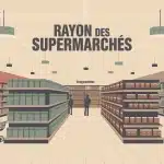Illustration vectorielle d un rayon des supermarchés organisé et coloré