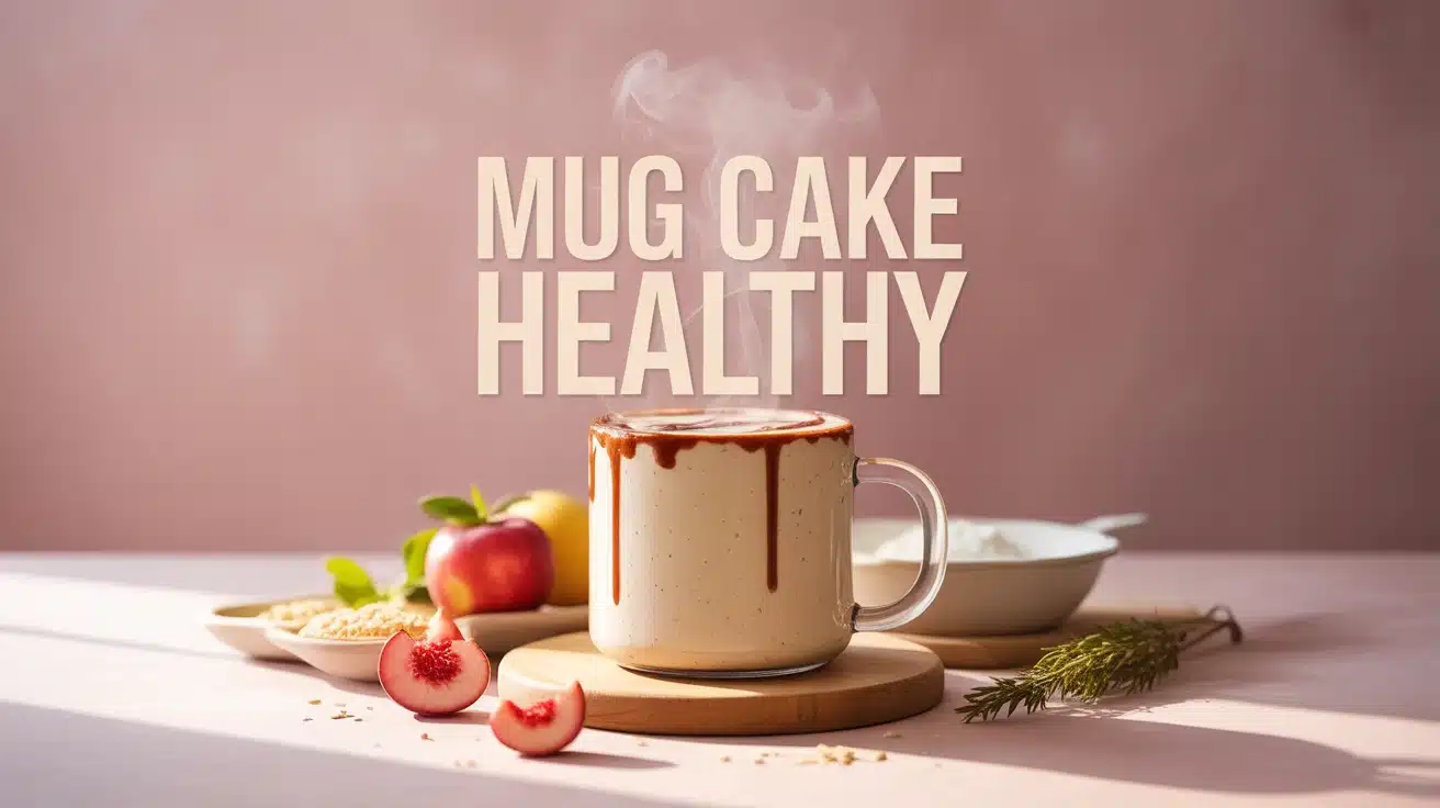 Illustration mug cake healthy avec fruits rouges et farine d'avoine