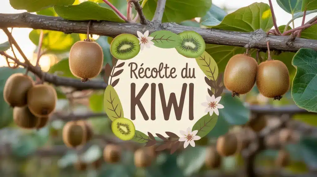 verger de kiwis en automne pour récolte du kiwi