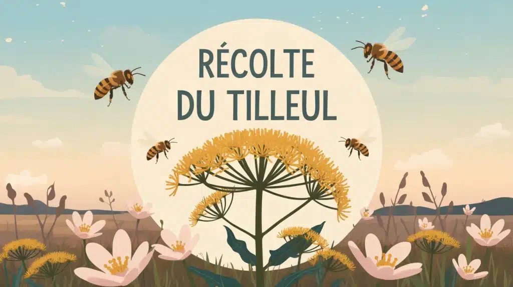 Tilleul en floraison pour récolte du tilleul