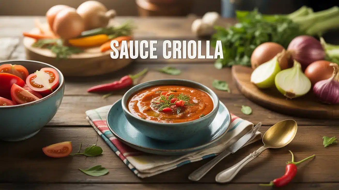 bol de sauce criolla avec poivrons colorés et légumes frais