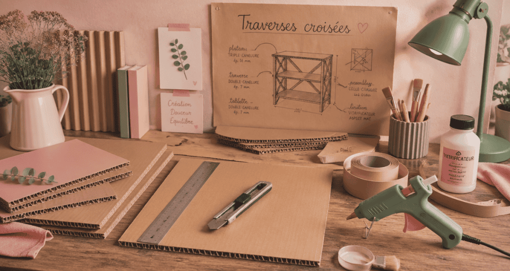 meuble en carton fabrication atelier outils