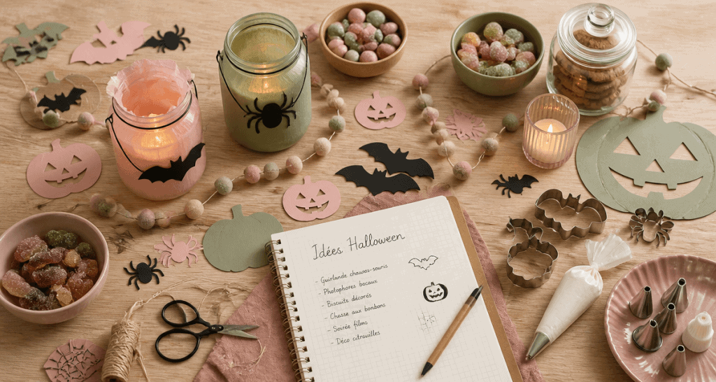 activité halloween table déco DIY salon