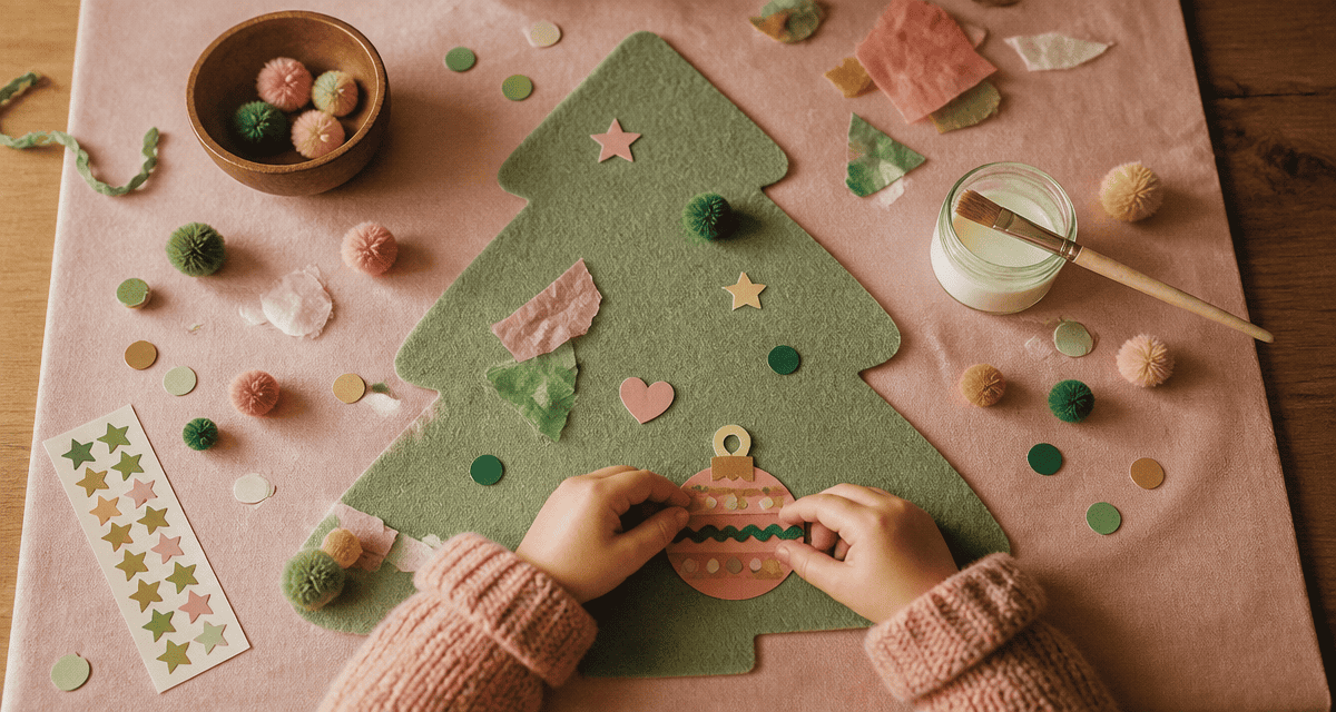 bricolage de noël pour petit de 2 ans sapin feutrine