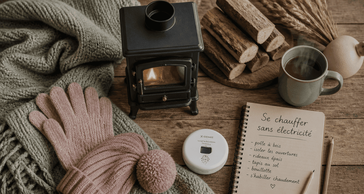 comment chauffer une pièce sans électricité, poêle à bois, ambiance cosy
