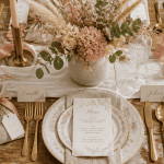 decos de mariage table décorée bouquet fleurs séchées