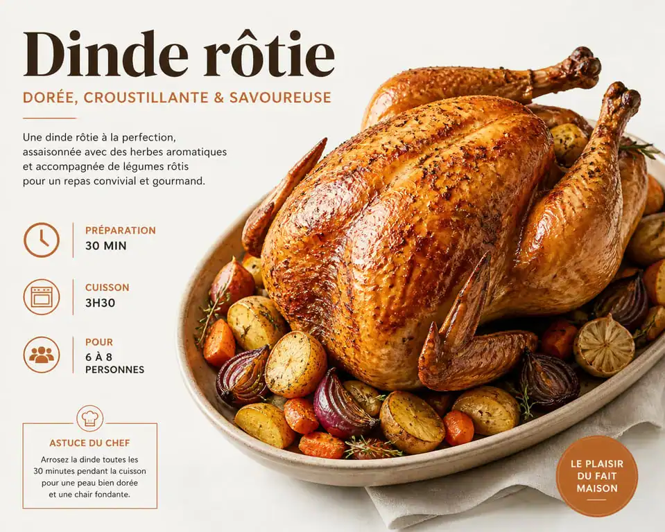 Meilleure recette de dinde au four dorée et croustillante