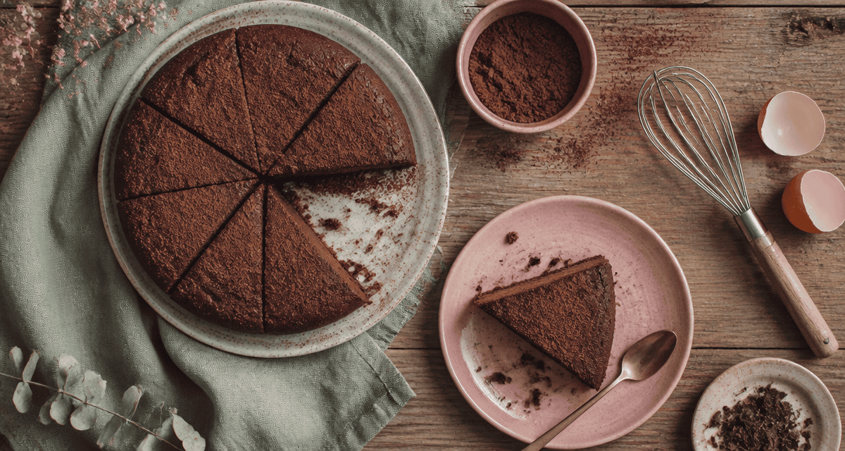 gateau cacao moelleux sur table