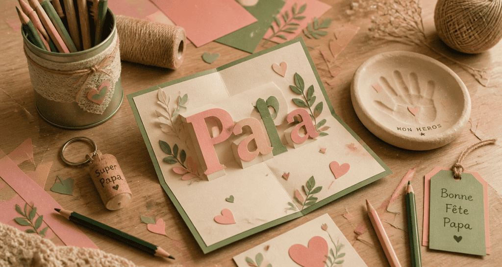 idée cadeau fête des pères à fabriquer facilement carte pop-up et objets DIY