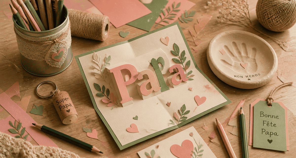 idée cadeau fête des pères à fabriquer facilement carte pop-up et objets DIY