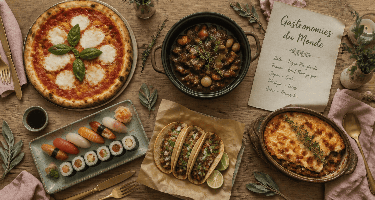 Les 5 grandes cuisines du monde sur une table