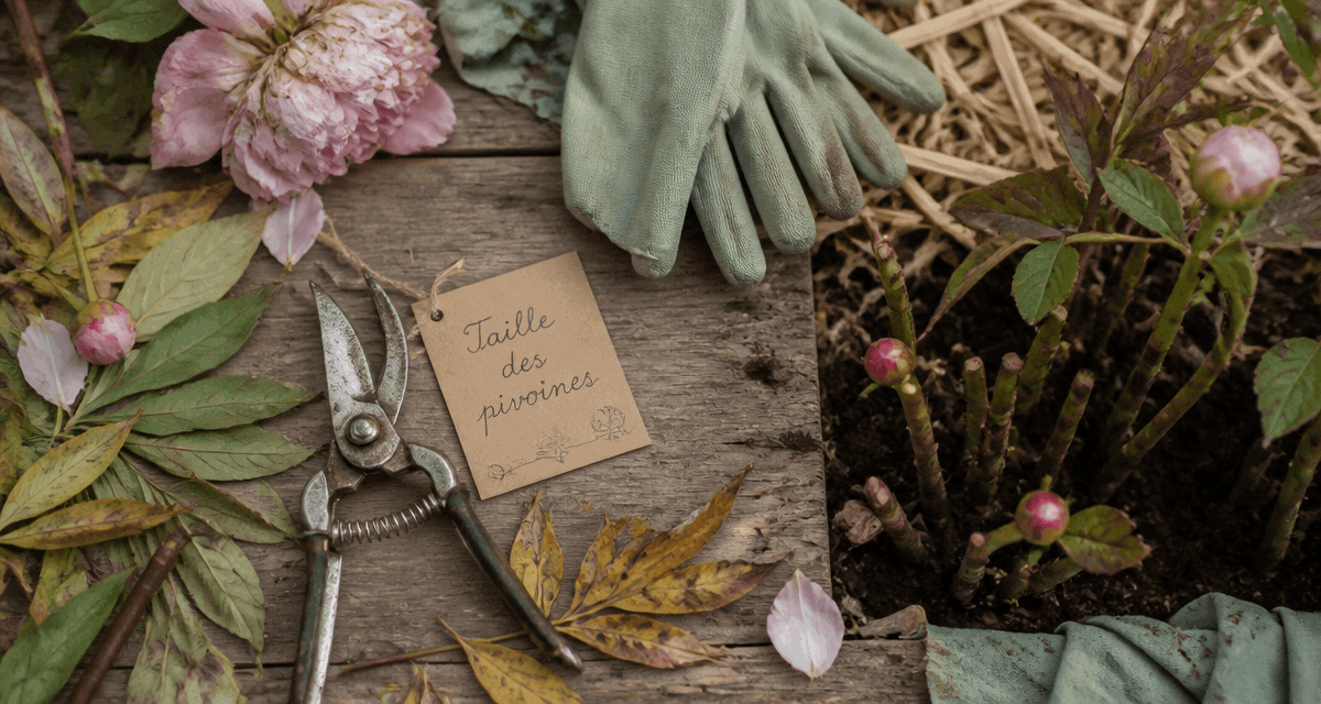 quand tailler les pivoines sur plan de travail de jardinage