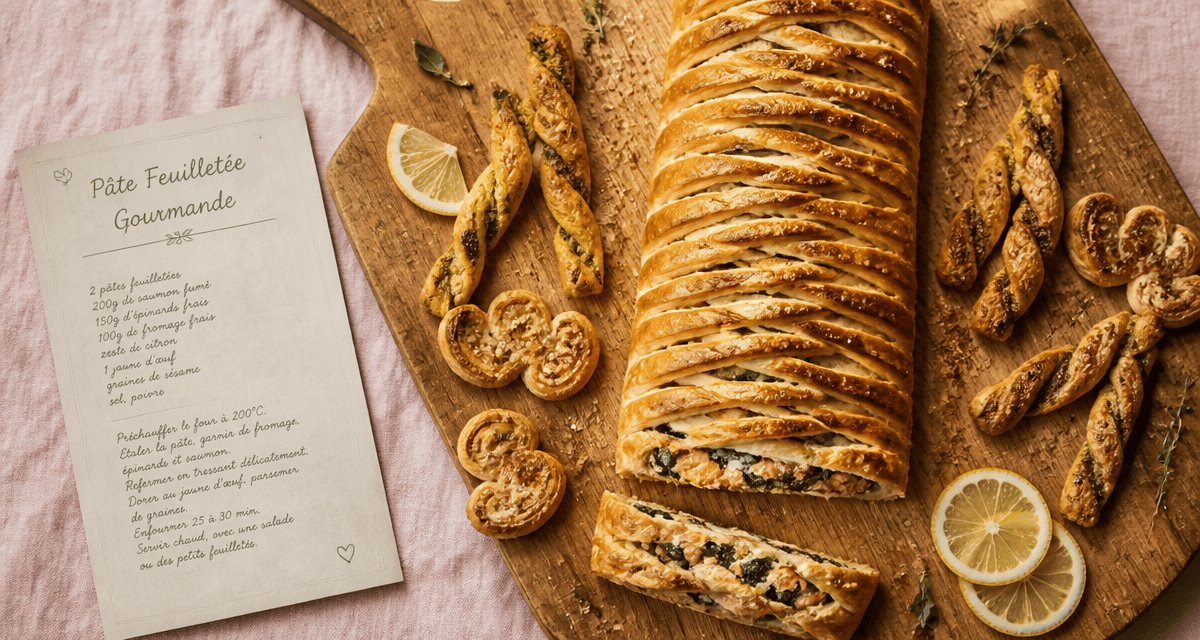 recette avec de la pate feuilletee saumon epinards torsades palmiers