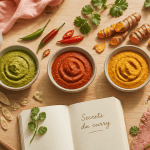 recette avec pate de curry verte rouge jaune et ingrédients