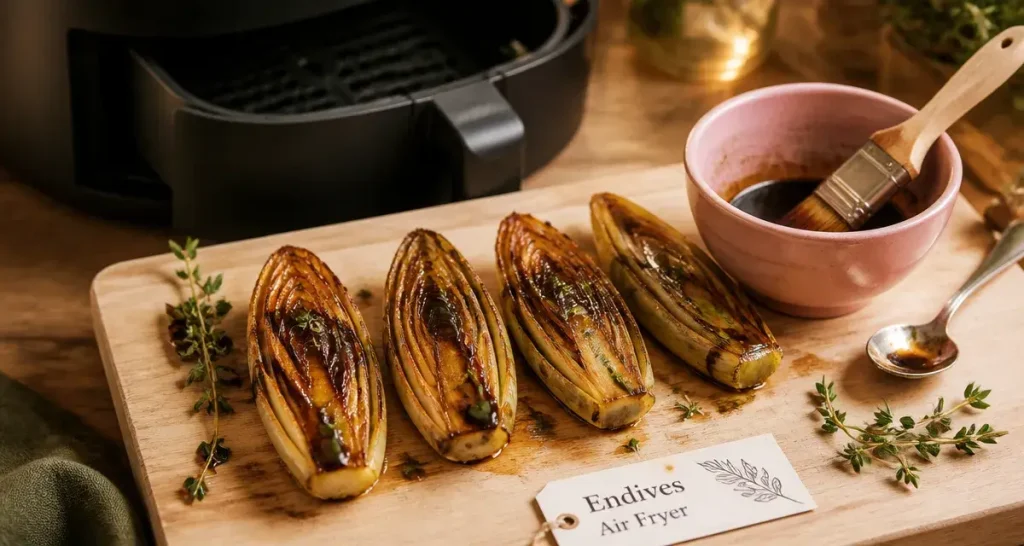 Endive air fryer fondante, braisée miel-balsamique, sans amertume